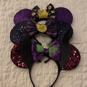 Disney Villains Minnie Ears Bundle Maleficent Ursula Evil Queen Headbands